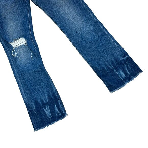 Frame Le High Straight Jeans Merriweather Wash Raw Hem Stretch Sz 27 - Picture 5 of 9